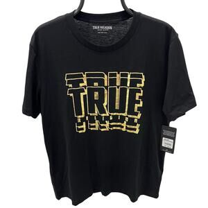 True Religion Men's LG Gold Black Graphic T-shirt NWT
